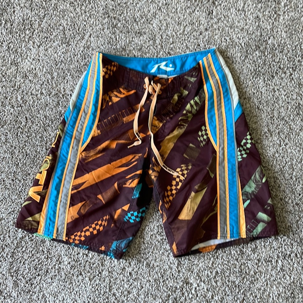 Rusty, colorful board shorts, size 30